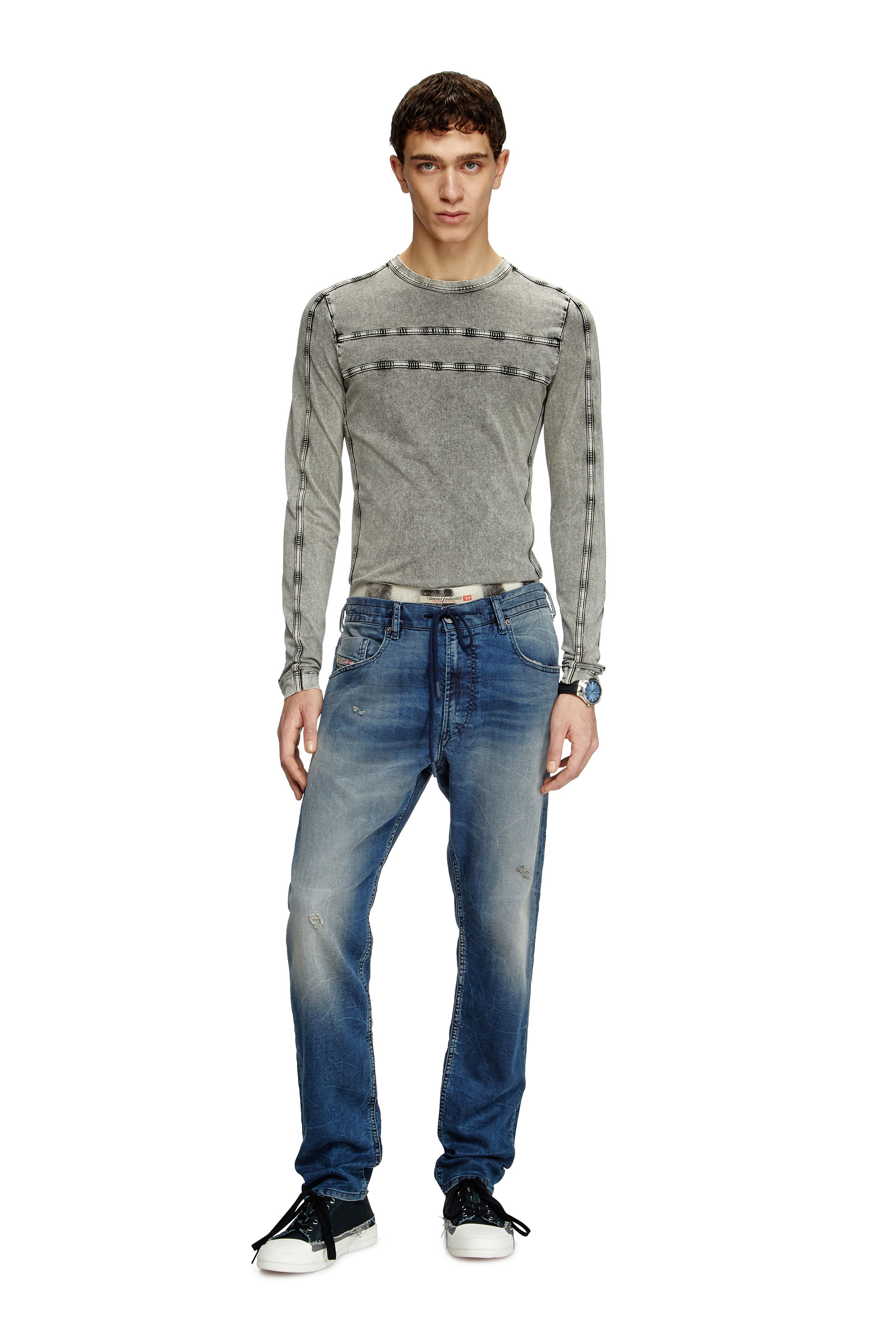 Diesel - Man's Regular 2032 D-Krooley Joggjeans® 068PI, Medium blue - 2